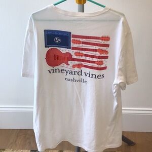 Vineyard Vines White Tee with Red and Blue Graphic